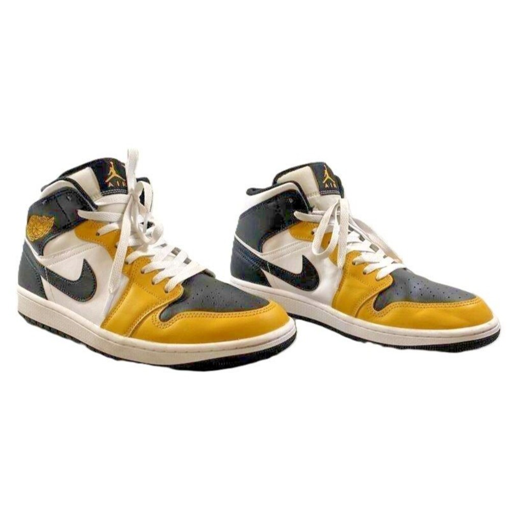 Nike Air Jordan 1 Mid Yellow Ochre Black White DQ8426-701 Men Size 10